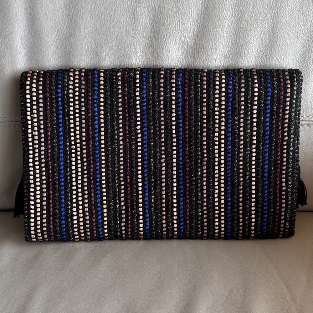 Stella & Dot Boho Black Fringe Clutch - Picture 2 of 5